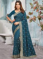 Vichitra Blooming Morpeach Wedding Wear Jari Work Saree